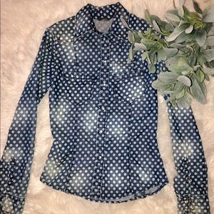 Guess polka dot button up shirt✨